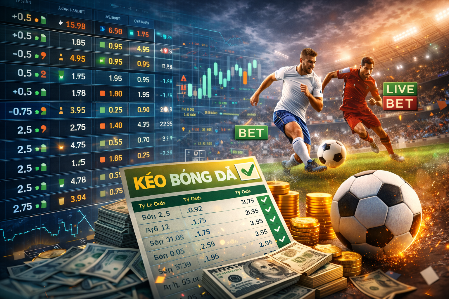 Kèo bóng đá và trận đấu sôi động