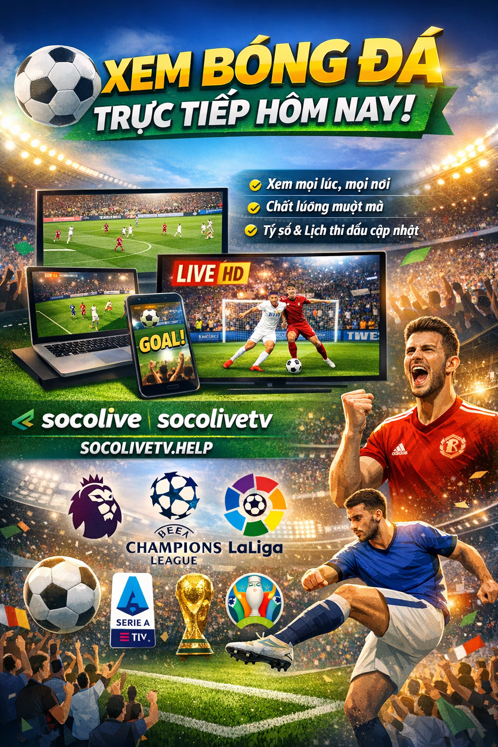 Xem bóng đá trực tiếp hôm nay
